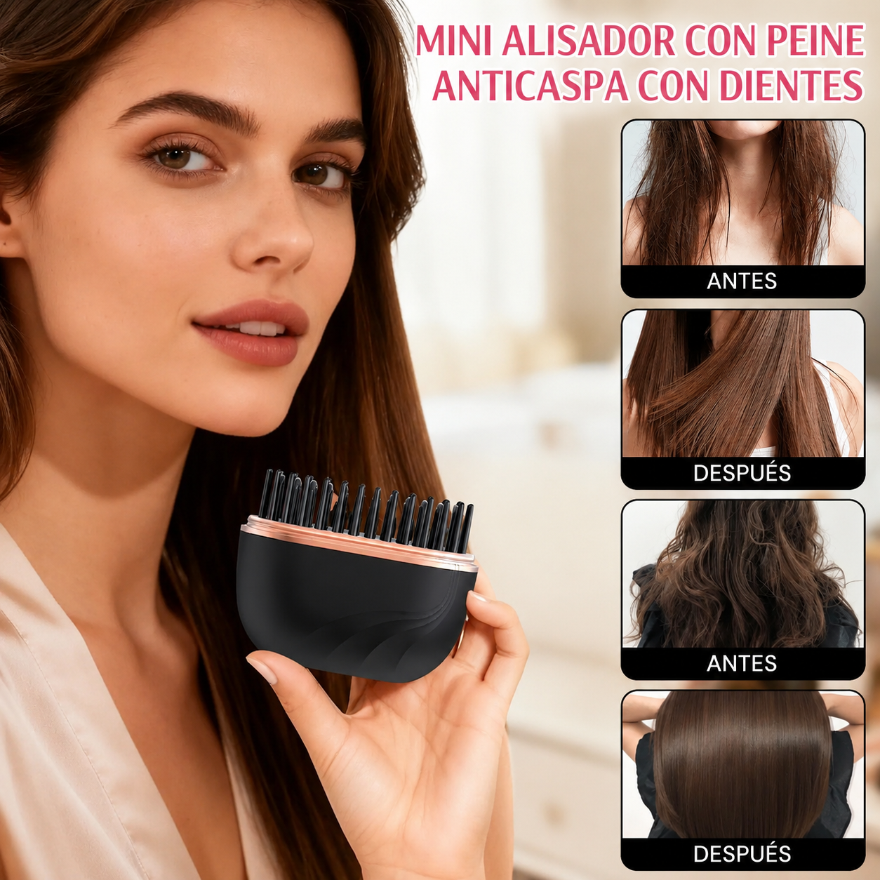 Cepillo Alisador Inalámbrico Portátil